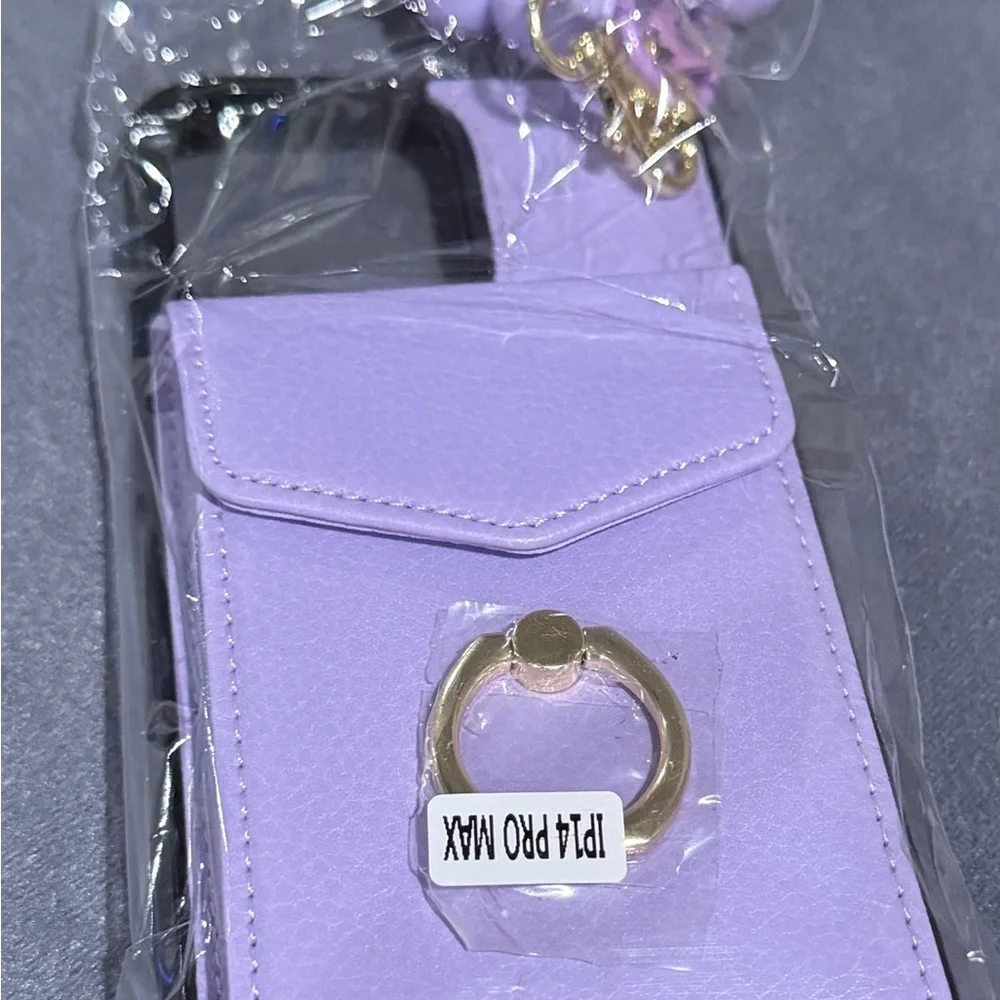 NEW Lavender Phone Case w/ Beaded Wristlet + Mini Wallet | iPhone 14 Pro Max |